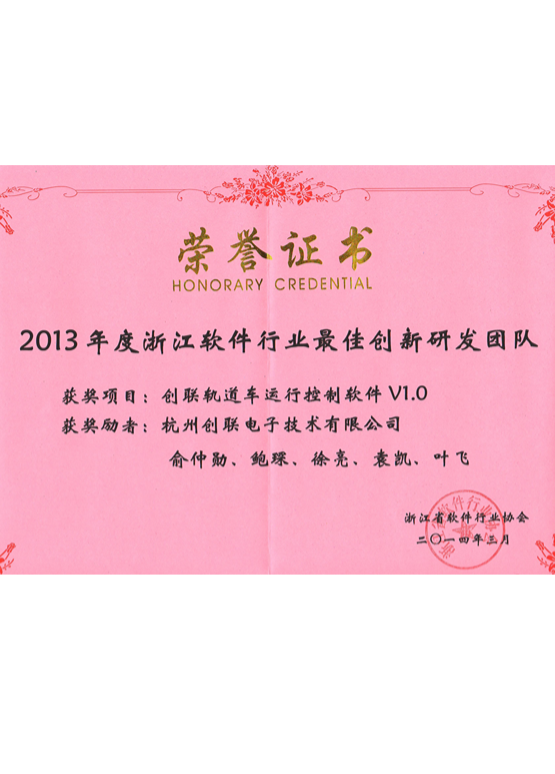浙江軟件行業最佳創新研發團隊